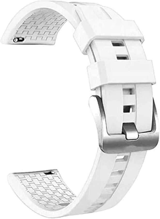 Soft Silicone Replacement Strap Wristband Quick Release Watch Band For Huawei Watch GT/GT2 (White, 22mm), Unisex-Adult
